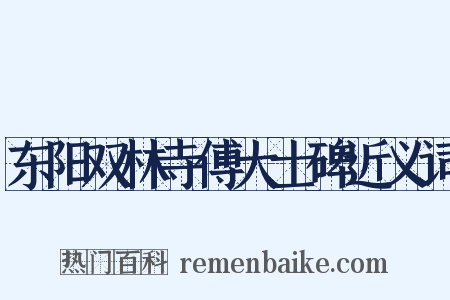 东阳双林寺傅大士碑近义词是什么意思的图片